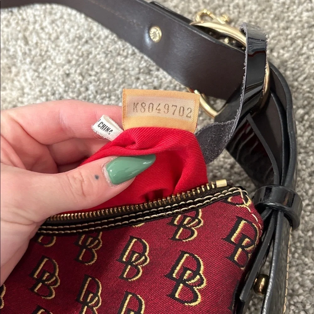 Dooney & Bourke Burgundy and Black Hobo Bag